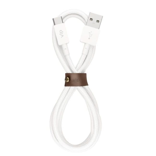 Кабель VLP Nylon Cable USB / USB-C, 3A, Вт  1,2м, белый— фото №0