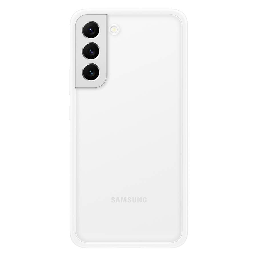 Чехол-накладка Samsung Frame Cover для Galaxy S22+, полиуретан, прозрачный с белой рамкой— фото №1