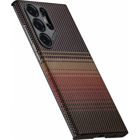 Чехол-накладка Pitaka Fusion Weaving MagEZ 4 Sunset для Galaxy S24 Ultra, кевлар, черный/красный— фото №10