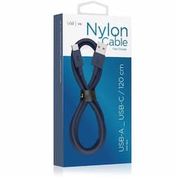 Кабель VLP Nylon Cable USB / USB-C, 3A, Вт  1,2м, темно-синий— фото №2