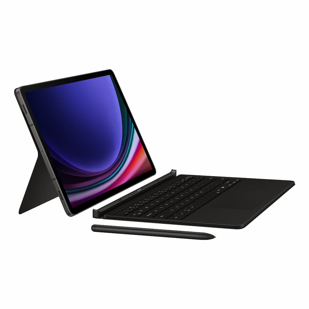 Чехол-клавиатура Samsung Book Cover Keyboard с тачпадом и клавишей AI для Galaxy Tab S9/S9 FE (2024), полиуретан, черный— фото №0