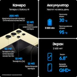 Смартфон Samsung Galaxy S24 Ultra 512Gb, желтый (РСТ)— фото №3