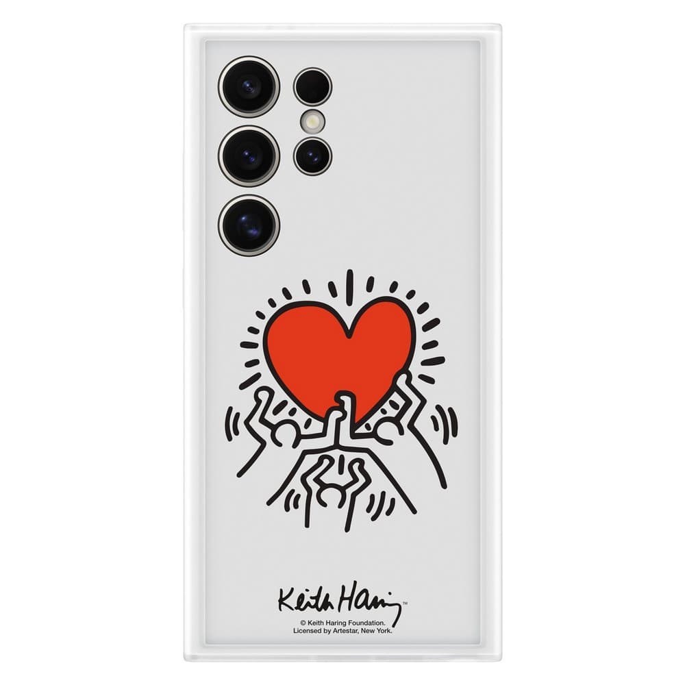 Чехол-накладка Samsung Flipsuit Keith Haring Print для Galaxy S24 Ultra, поликарбонат, белый— фото №0