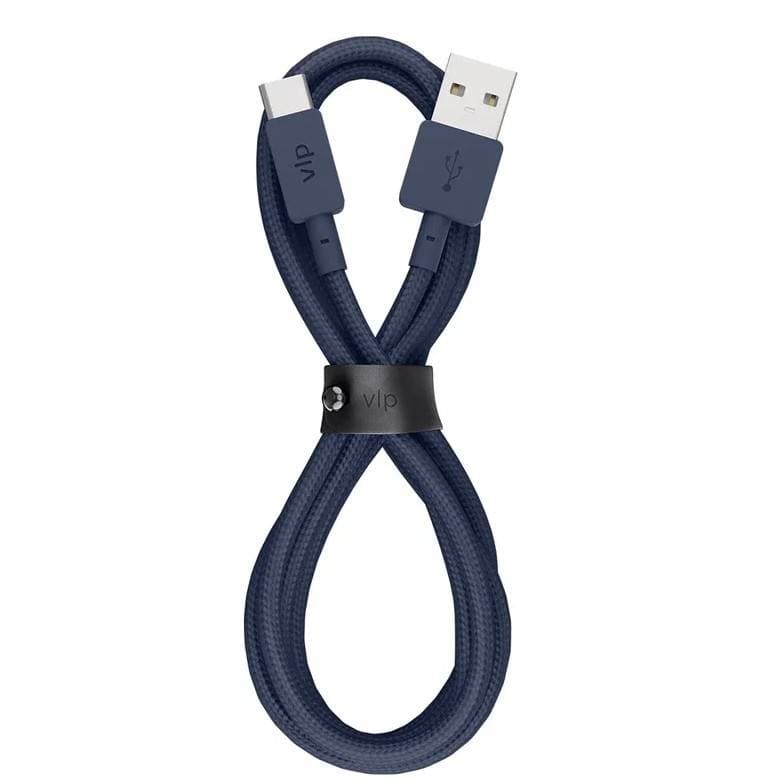 Кабель VLP Nylon Cable USB / USB-C, 3A, Вт  1,2м, темно-синий— фото №0