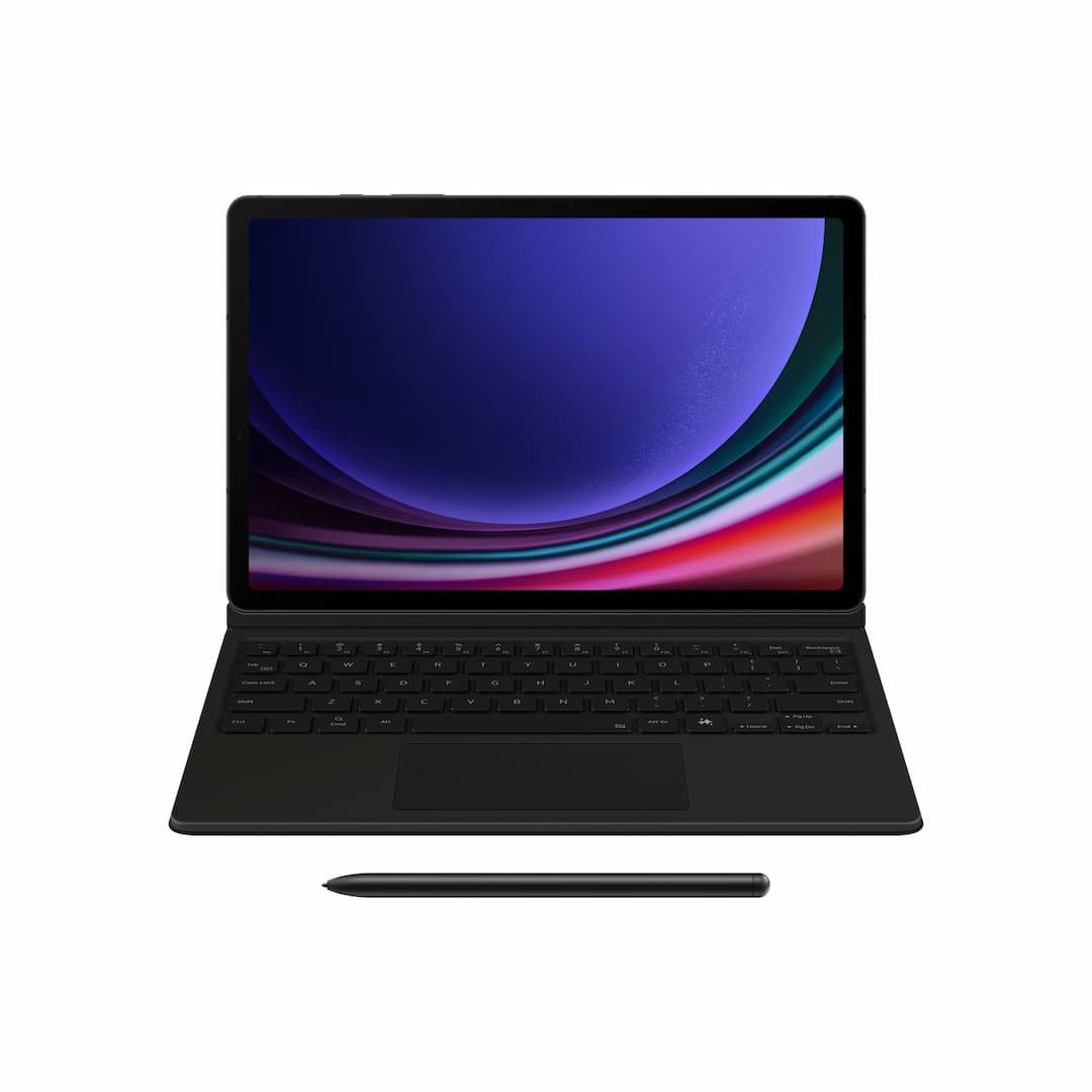 Чехол-клавиатура Samsung Book Cover Keyboard с тачпадом и клавишей AI для Galaxy Tab S9/S9 FE (2024), полиуретан, черный— фото №1