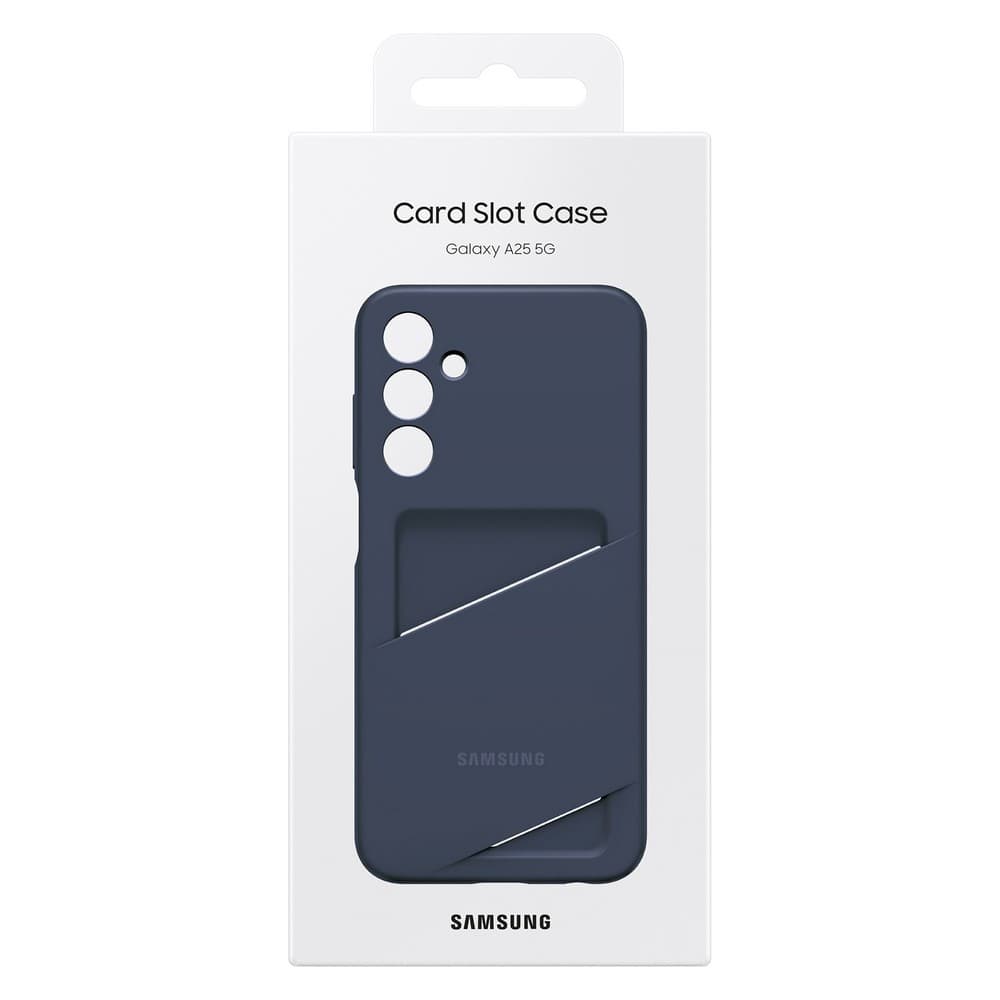 Чехол-накладка Samsung Card Slot Case для Galaxy A25, полиуретан, черный/синий— фото №4