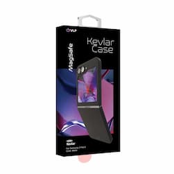 Чехол-накладка VLP Kevlar Case MagSafe для Galaxy Z Flip6, кевлар, черный— фото №1