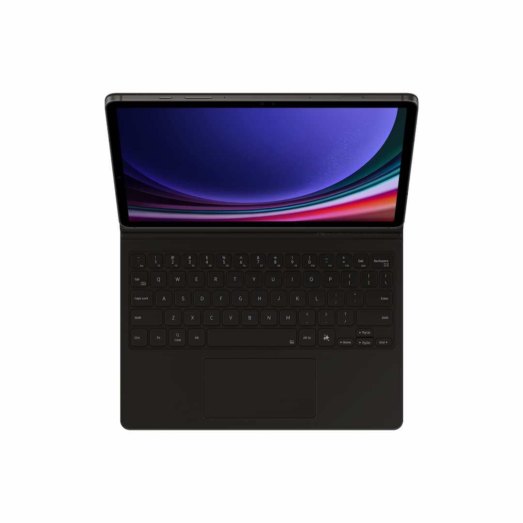 Чехол-клавиатура Samsung Book Cover Keyboard с тачпадом и клавишей AI для Galaxy Tab S9/S9 FE (2024), полиуретан, черный— фото №3