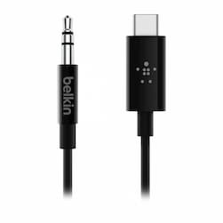 Кабель Belkin mini-jack 3.5 mm / USB-C, 1,6м, черный— фото №0