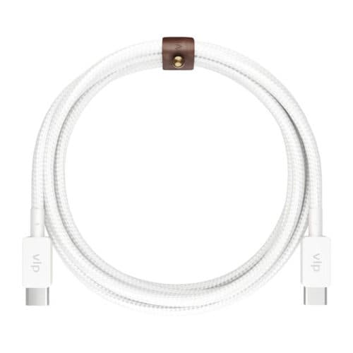 Кабель VLP Nylon Cable USB-C / USB-C, 3A, Вт  2м, белый— фото №0