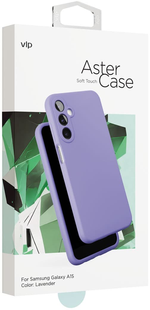 Чехол-накладка VLP Aster Case для Galaxy A15, силикон, лавандовый— фото №1