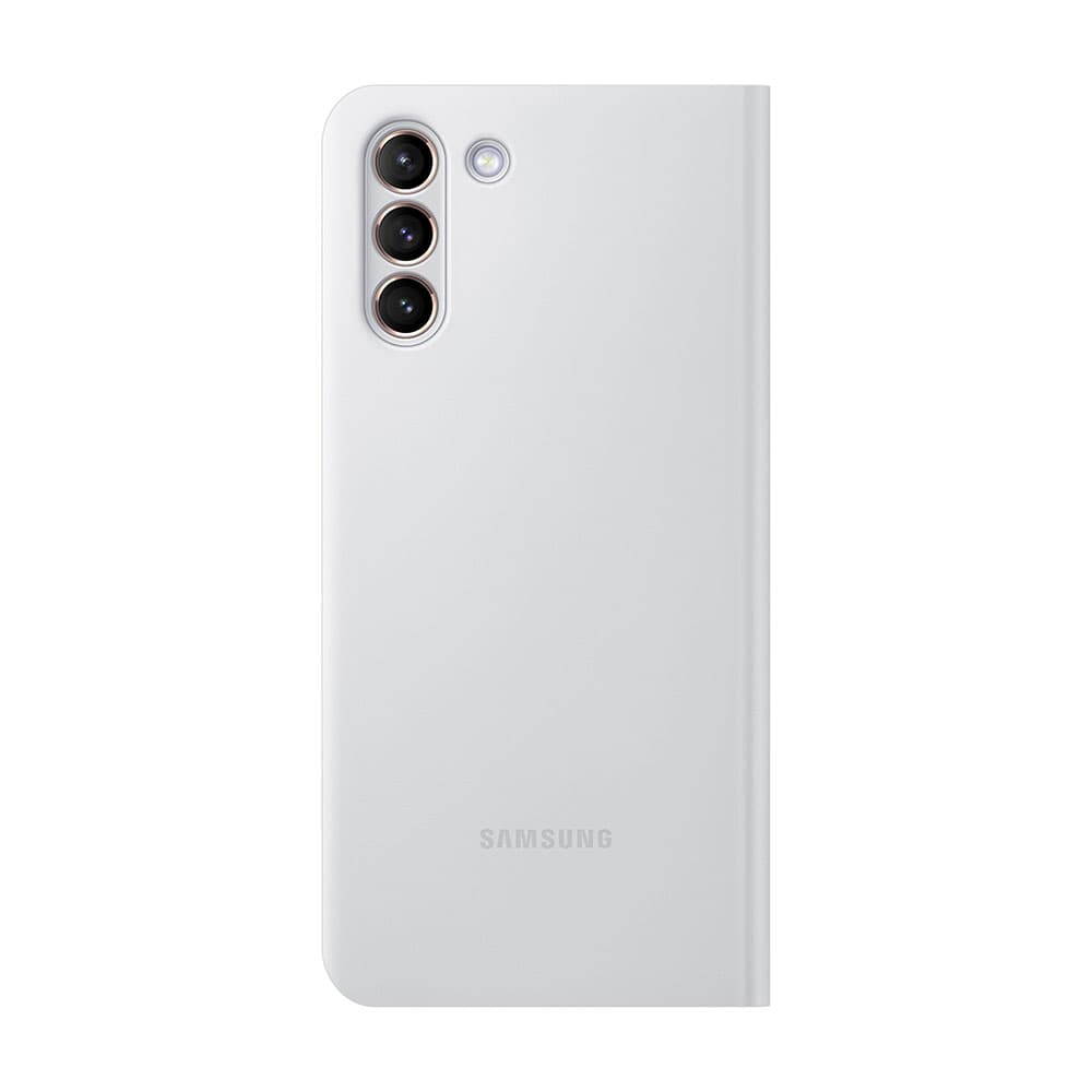 Чехол-книжка Samsung Smart LED View для Galaxy S21+, полиуретан, серый— фото №0