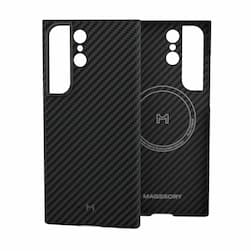 Чехол-накладка Magssory Kevlar для Galaxy S23 Ultra, арамид (кевлар), черный— фото №0